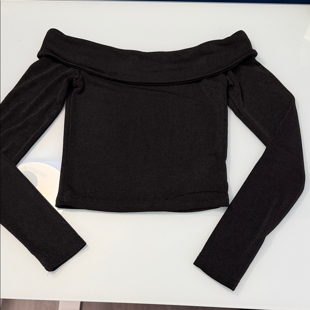 Edikted Off the Shoulder Long Sleeve Shirt